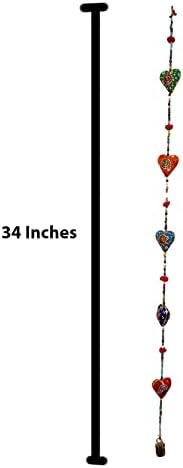 Rastogi Handicrafts Door Hanging Decorative Cotton Heart with Beads and Bell