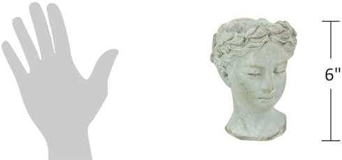 Distinctive Designs Greek Roman Style Female Head Statue Planter - Small Cement Wall Mount Decor for Indoor Outdoor Use