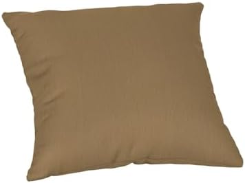 TRP Reversible Square Throw Pillow 18x18 Inch Dark Brown All Weather Indoor Outdoor Cushion