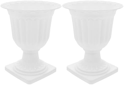 GANAZONO 2pcs White Flowerpot Decorative Planters for Home Wedding Office
