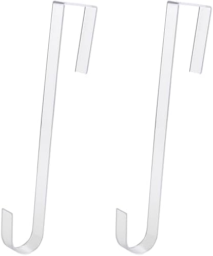 Non Scratch Clear Wreath Hanger 2 Pack 12in Hooks for Doors and Windows