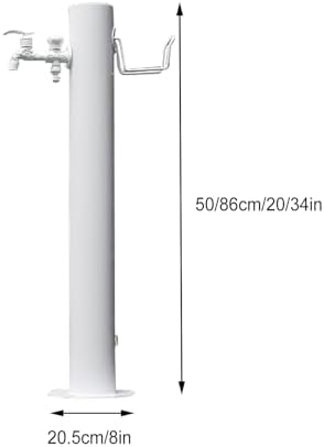 Outdoor Stainless Steel Water Column Fountain with Hose Hook and Double Outlets