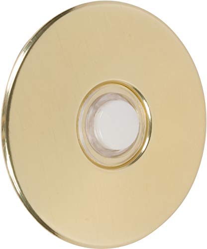 Morris Stucco Pushbutton Doorbell Button - 58 Gold Rim Pearl Button with 2-12 Gold Aluminum Plate