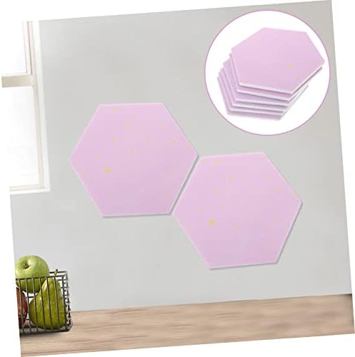 PRETYZOOM 6pc Hexagon Felt Bulletin Board Strips for Wall