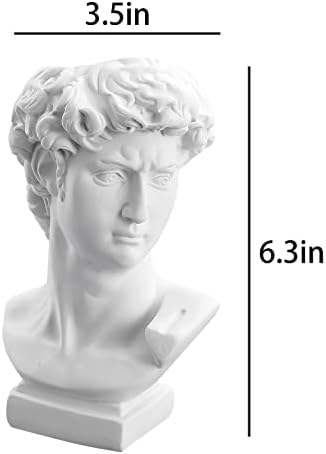 David Statue Vase 6 Inch Greek Bust Planter