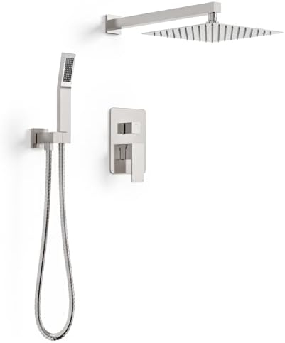 Longriver Shower Faucet Set - 12 Inch Rainfall Shower Head with Handheld Spray