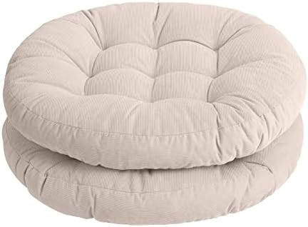 Tiita Round Chair Cushions 22x22 Inch Set of 2 Beige