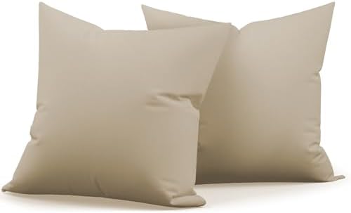 Metliv Premium 18x18 Inch Outdoor Throw Pillows 2 PCS - Waterproof Beige
