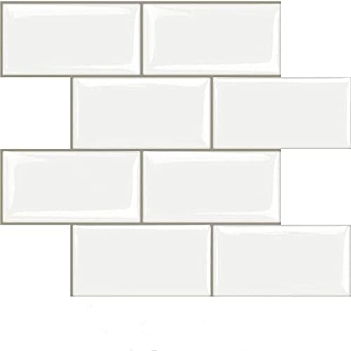 STICKGOO 10-Sheet Peel and Stick Subway Tile White Thicker Design