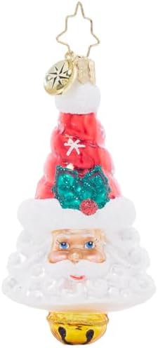 Christopher Radko Sleigh Bell Santa Glass Ornament