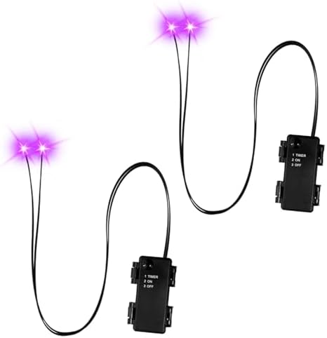 AUTXQU Halloween LED Glowing Eyes with Timer Purple 2 Pcs