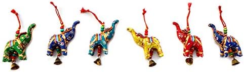 Rastogi Handicrafts Elephant Bell Hanging Decor Set of 6