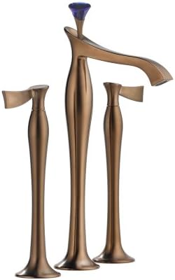 Brizo K65790L-63256BZ Rsvp Bathroom Faucet Vessel Deck Mount Lever Handles Blue Crystal Finial Brushed Bronze Brilliance