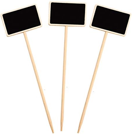 20 Pcs Mini Wood Chalkboard Stakes for Plant Tags and Decor