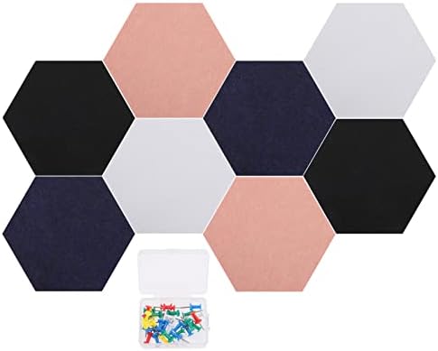 Balacoo 8 Piece Hexagon Felt Bulletin Board Decorative Wall Display for Home Office School