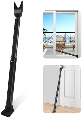 AceMining Door Security Bar Sliding Patio Stopper Heavy Duty Adjustable Jammer for Home and Travel