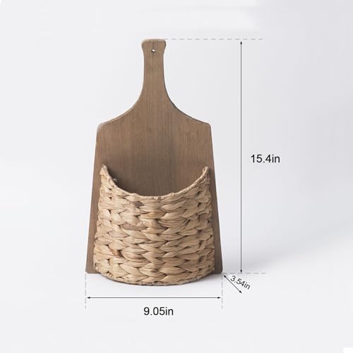 Handwoven Water Hyacinth Hanging Basket Boho Wall Decor
