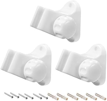 Uxcell Adjustable Shower Head Holder 3Pcs ABS Wall Mount Bracket White