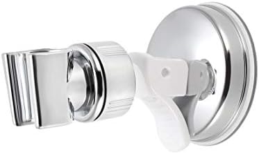 Uxcell Adjustable Suction Cup Shower Head Holder 105mm White Silver