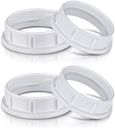 Light Socket Shade Rings 4-Pack White Aluminum