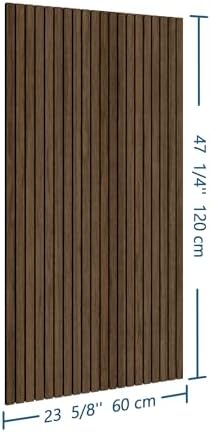 4-Piece Wood Slat Wall Panel for Noise Control Peel and Stick Acoustic Decor Walnut
