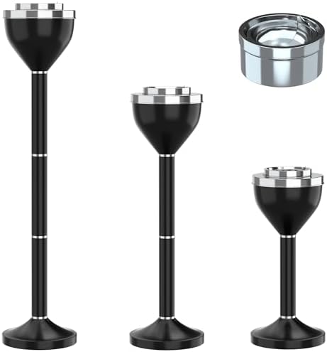 Reliancer Floor Standing Ashtray with Lid and Adjustable Height