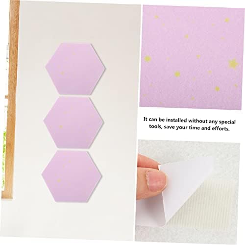 PRETYZOOM 6pc Hexagon Felt Bulletin Board Strips for Wall