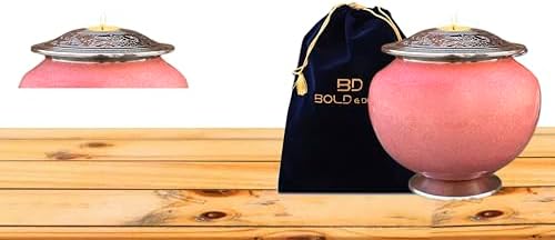 Candle Cremation Urn for Human Ashes - Large Pink Decorative Urn