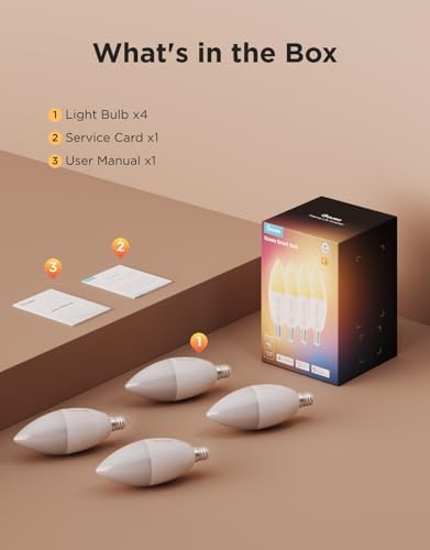 Govee E12 LED Bulb 4 Pack Smart Light Bulbs
