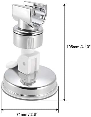 Uxcell Adjustable Suction Cup Shower Head Holder 105mm White Silver