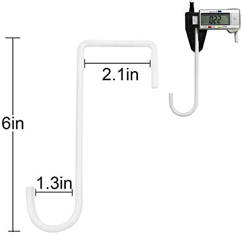 ESFUN 6 Pack 2x6 Inch Vinyl Fence Hooks for Hanging Lights Plants Bird Feeders Pool Equipment