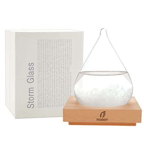 Storm Glass Weather Predictor with Wood Base