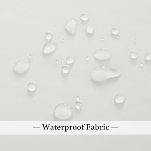 RYB HOME Non-See-Through Outdoor Sheer Curtains - 2 Panels Waterproof for Patio Porch White