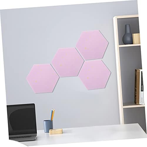 PRETYZOOM 6pc Hexagon Felt Bulletin Board Strips for Wall