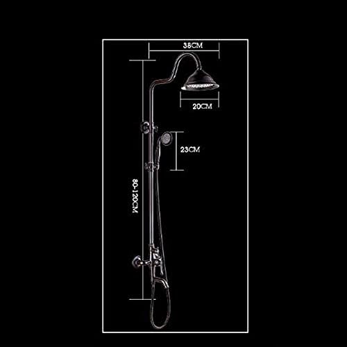 Black Brass Shower Mixer Set with Rain Shower Head