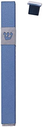 Yair Emanuel Mezuzah Case Holder Blue 12cm