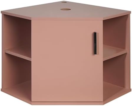 28 Inch Floating Corner Vanity with Open Shelve Pink