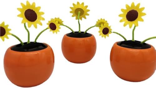 Solar Apple Blossom Bee Dancing Ornament for Car and Garden