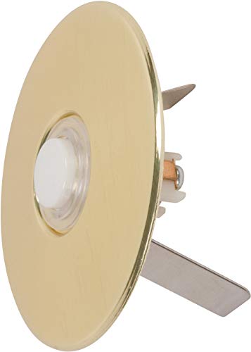 Morris Stucco Pushbutton Doorbell Button - 58 Gold Rim Pearl Button with 2-12 Gold Aluminum Plate