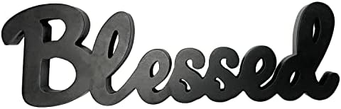BLESSED Wooden Standing Sign with Distressed Finish