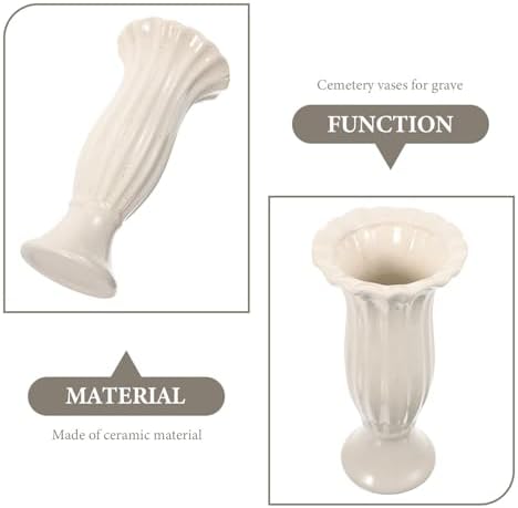 Yardwe Classic Round Ceramic Urn Planter for Garden Graveside