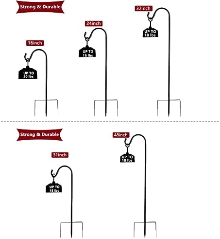 EXCMARK 32 Inch Heavy Duty Shepherd Hook Black