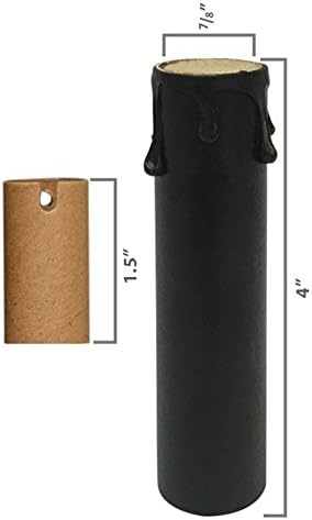 Royal Designs SCP-5006-4BK-6 4 Inch Candle Drip Sleeves Chandelier Socket Covers Black Set of 6