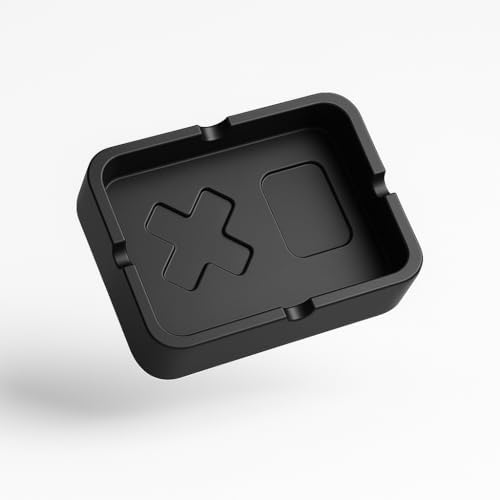Heavy Solid Metal Ashtray - Matte Black Aluminum Luxury Gift for Smokers