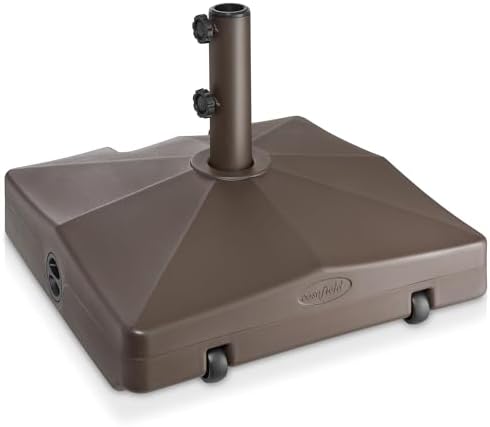 Casafield Heavy Duty Patio Umbrella Base with Handle - Brown