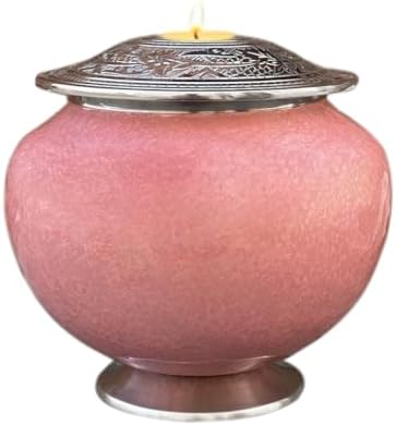Candle Cremation Urn for Human Ashes - Large Pink Decorative Urn