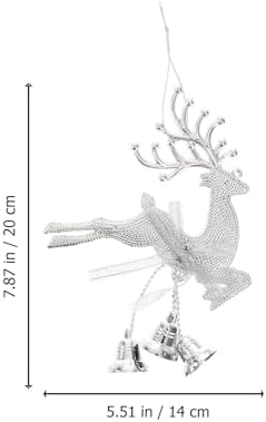 STOBOK 6pcs Silver Reindeer Bell Ornaments
