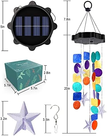 Toodour Solar Decorative Shell Wind Chime Outdoor Light