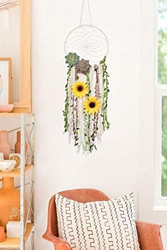 DrCor Sunflower Dream Catcher Wall Hanging Decor