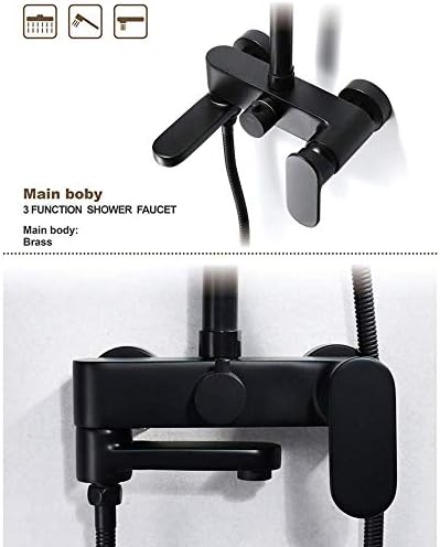 Modern Bathroom Shower Set with Brass 10 Inch Hand Shower and 3 Function Nozzle